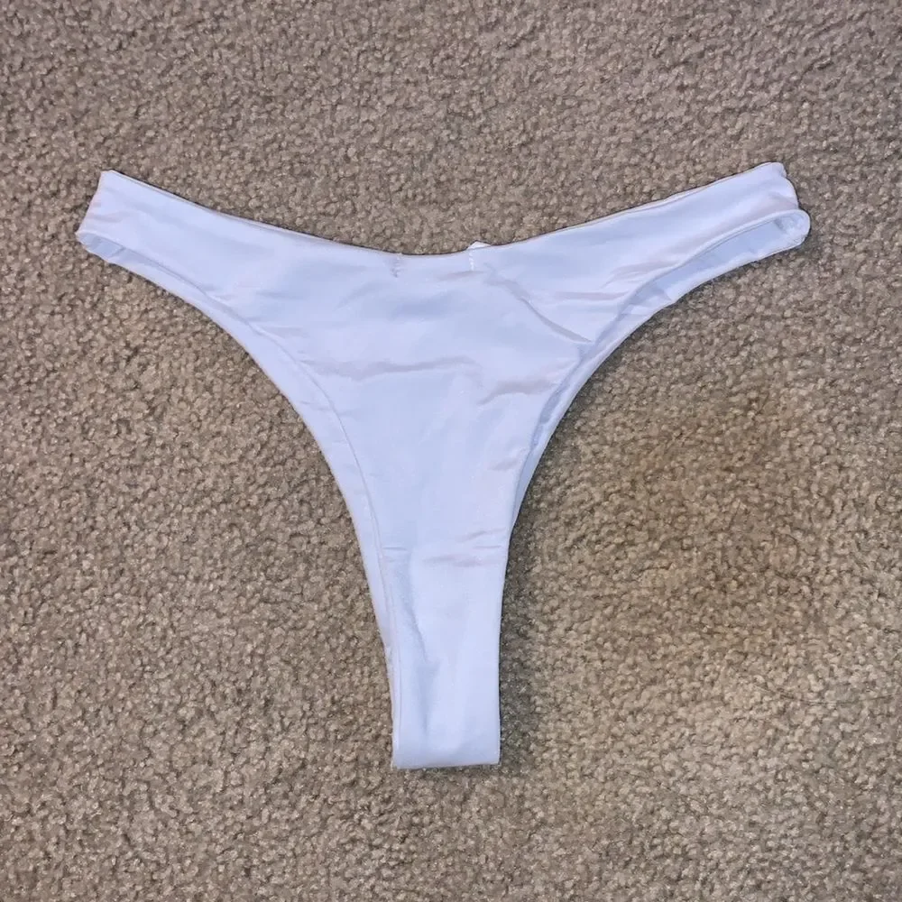 White Bikini Bottoms Size 6